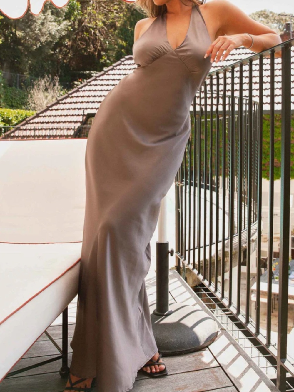 Peppermayo Heavy Hearted Satin Maxi Dress - Steel Me Away, Size US4 Worn Once